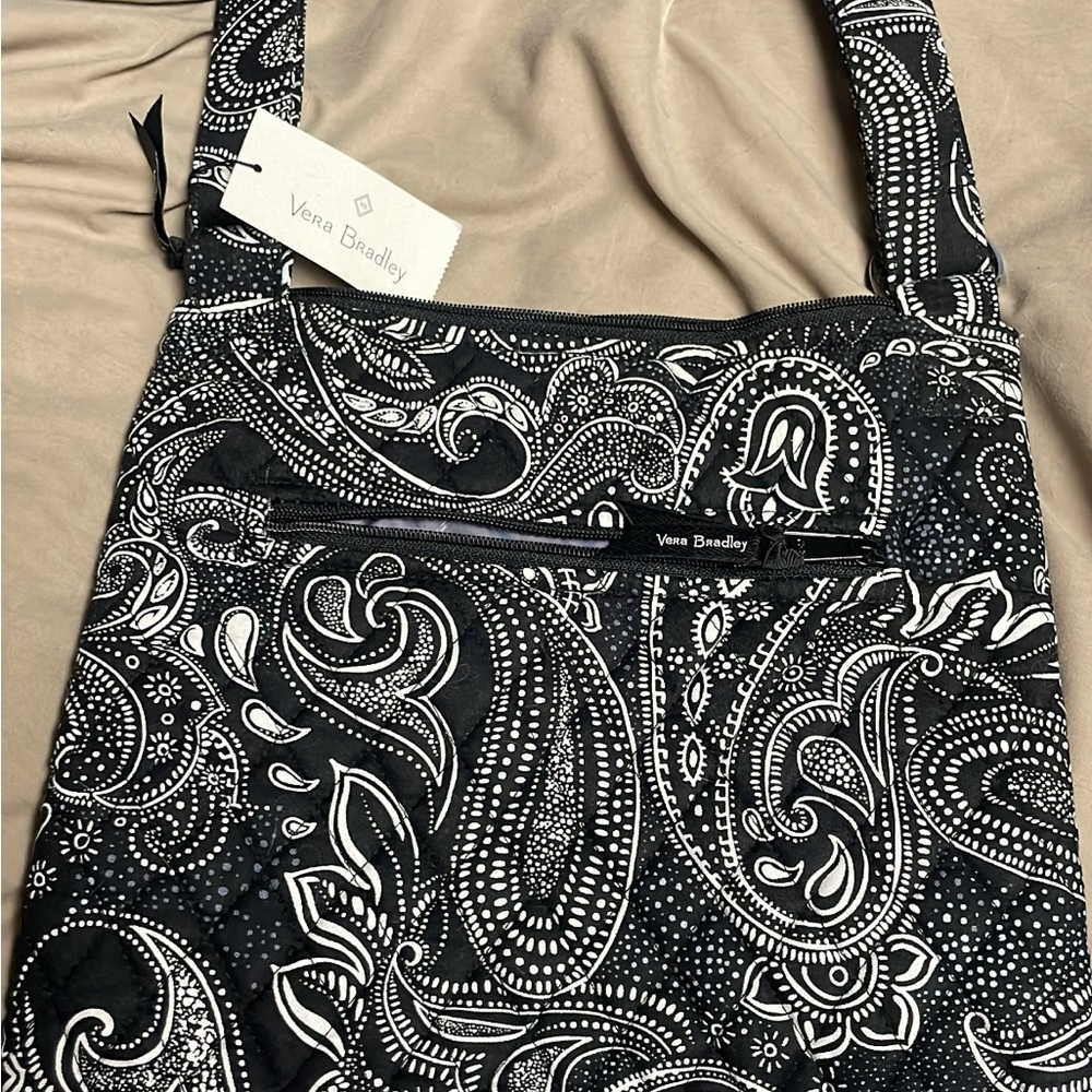 Vera Bradley Black and White Paisley Crossbody Bag